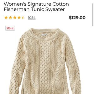 LL Bean Signature cotton fisherman tunic sweater